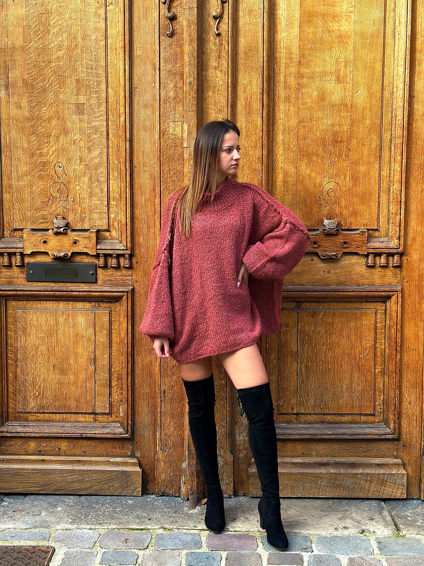 Pull oversize en laine et mohair