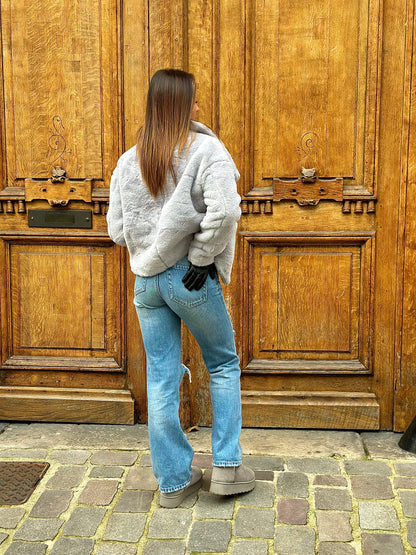 Manteau imitation fourrure