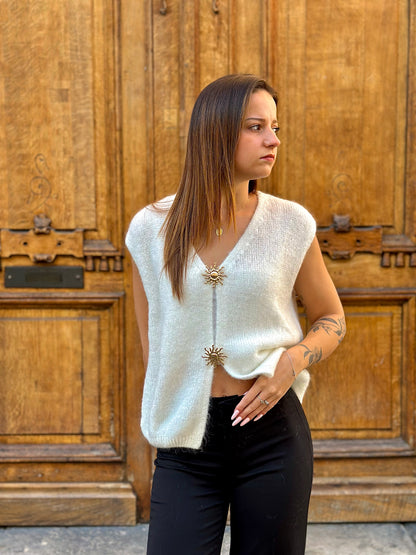Gilet broche soleil