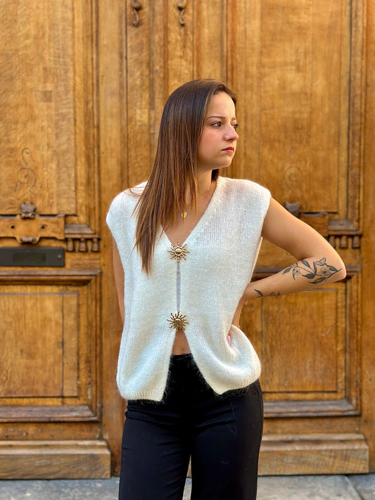Gilet broche soleil