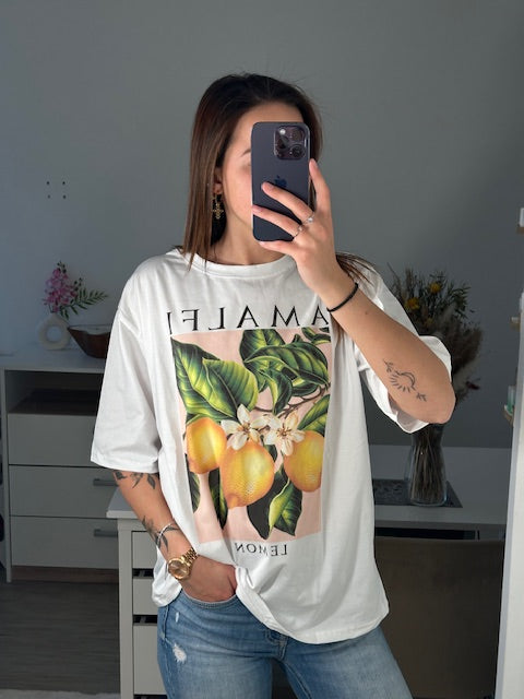 T-shirt blanc citron