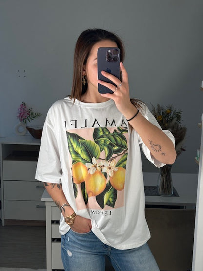 T-shirt blanc citron