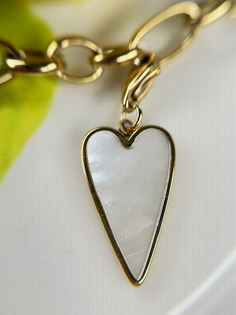 Charm coeur nacré